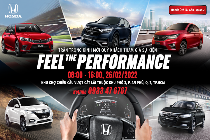 Tham gia ngay sự kiện lái thử đặc biệt Feel The Performance cùng Honda Ô Tô Sài Gòn - Quận 2 để trải nghiệm trực tiếp công nghệ Honda SENSING
