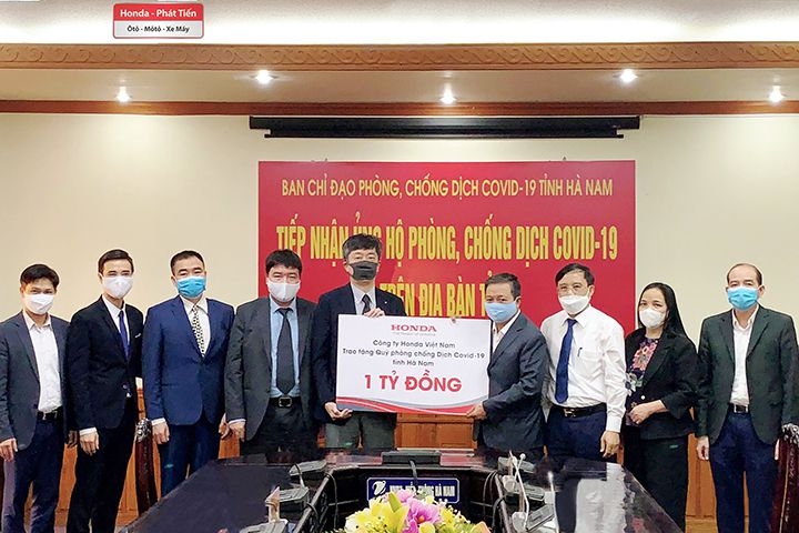 Honda Việt Nam chung tay hỗ trợ đẩy lùi dịch bệnh COVID-19 tại Hà Nam