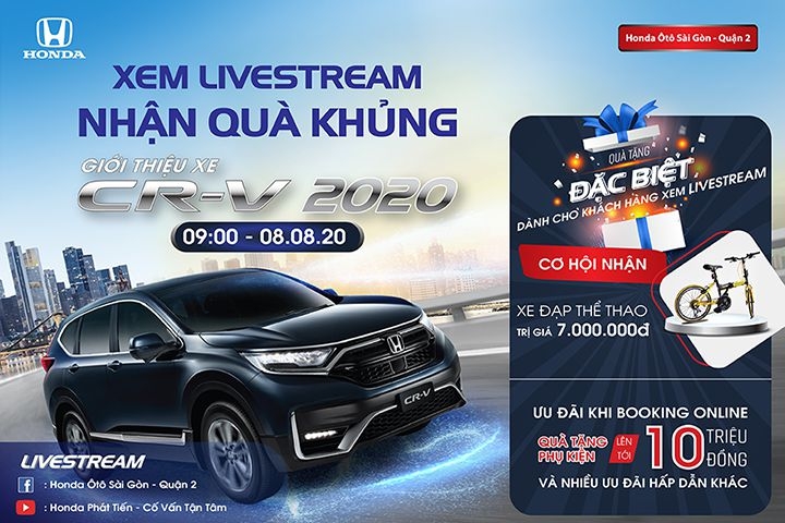 Livestream Chương trình giới thiệu xe Honda CR-V mới tại Honda Ôtô Sài Gòn Quận 2