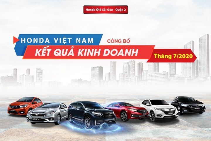 Kết quả hoạt động kinh doanh tháng 07/2020 của Honda Việt Nam