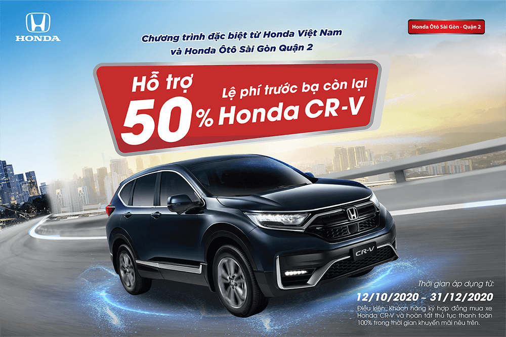 Hỗ trợ 50% lệ phí trước bạ còn lại cho khách hàng mua xe Honda CR-V - Honda  Ôtô Sài Gòn Quận 2